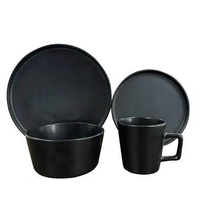 Többszínű mázas kerámia étkészlet